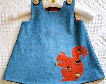baby girl denim pinafore