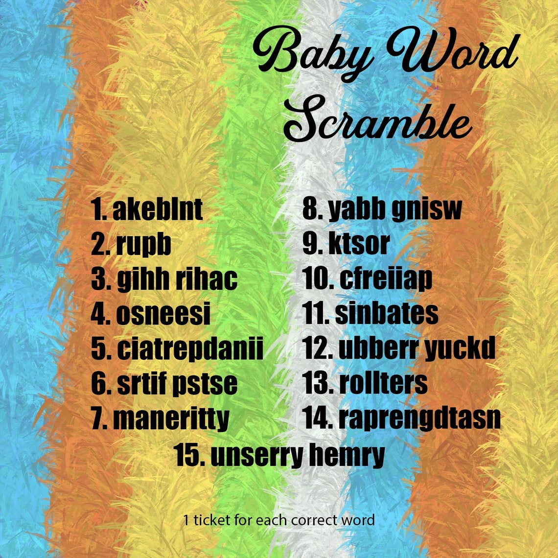 Virtual Baby Shower Game Bundle Gender Neutral Theme Includes Etsy