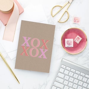 Carte Kraft pour la Saint-Valentin, Carte de Saint-Valentin XOX, Idée cadeau pour la Saint-Valentin