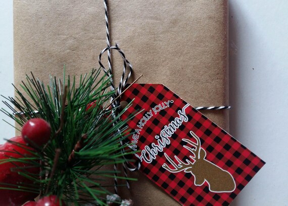 Printable Buffalo Plaid Christmas Gift Tags, Plaid Gift tags ...