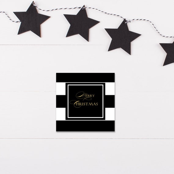 Custom Black And White Gift Tags, Christmas Gift Tags, Printable Gift Tags, Holiday Gift Tags, Classic Holiday Gift Tags, Gifts For Him Il_570xn