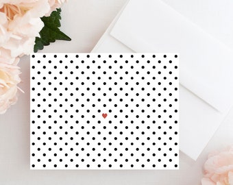 Polkadot Valentine's Day Card, Heart Valentine's Day Card For Her Galentine's Day Card For Bestie