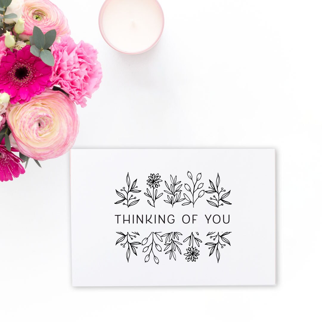 Minimalist Floral Thinking of You Card - Etsy
