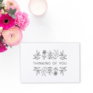 Carte de pensée florale minimaliste à vous