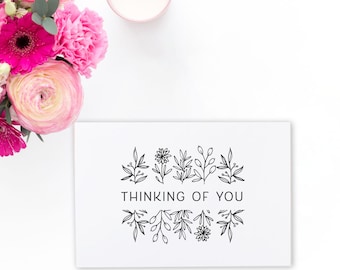 Minimalist Floral Thinking of You Card