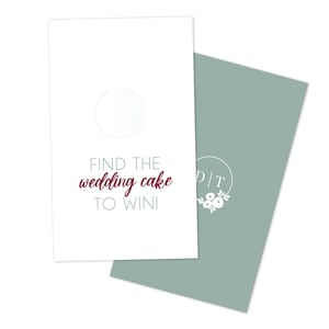 12 Trouvez le gâteau de mariage pour gagner des cartes à gratter, des jeux de douche nuptiale, des jeux de mariage d’automne, une faveur de mariage d’automne