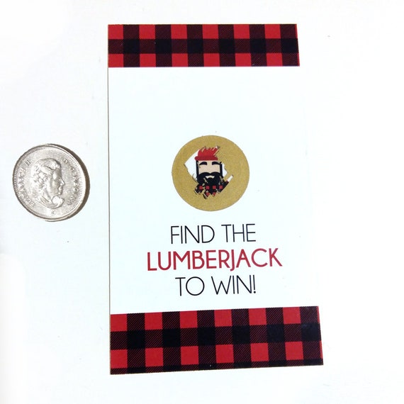 12 Lumberjack Scratch Off Cards, Plaid Party Games, Birthday Party Game, Baby Shower Game, Party Favours, Bridal Shower Games Il_570xn