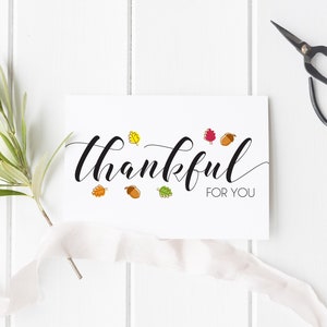 Carte de remerciement pour vous, carte de Thanksgiving, carte d'automne, carte de joyeux Thanksgiving, carte de Thanksgiving pour lui carte de Thanksgiving pour elle