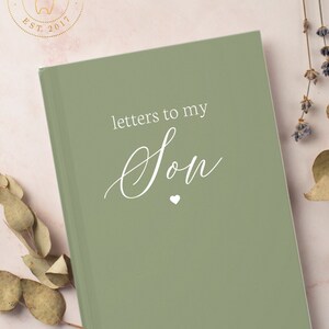 Cuaderno de tapa dura con cartas a mi hijo / Diario personalizado / Diario para querido hijo / Cuaderno con nombre personalizado / Regalo para el futuro bebé