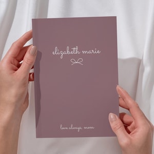 Cartas a mi hija Diario de tapa dura Diario personalizado Bow Coquette Diario de querida hija Cuaderno de notas personalizado Regalo para mamá