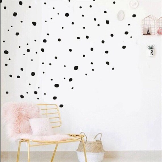 Polka Dot Vinyl Wall Decalshand Painted Circle Decalsvinyl Etsy