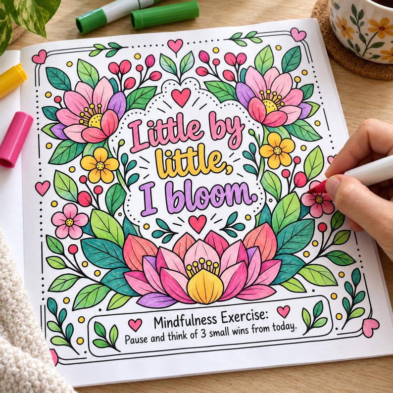 Anxiety Relief Coloring Book for Adults, Mindfulness Coloring Pages ...