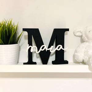 Decoración de nombre independiente, letras de bloque 3D personalizadas, iniciales, decoración de escritorio, letra grande independiente, decoración de guardería, letrero con nombre