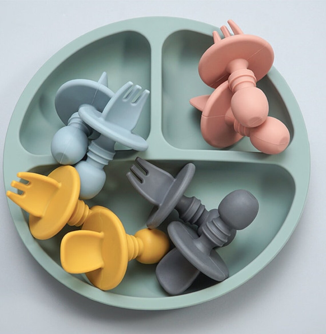 Silicone Baby Cutlery Set Silicone Baby Training Fork & Spoon Etsy