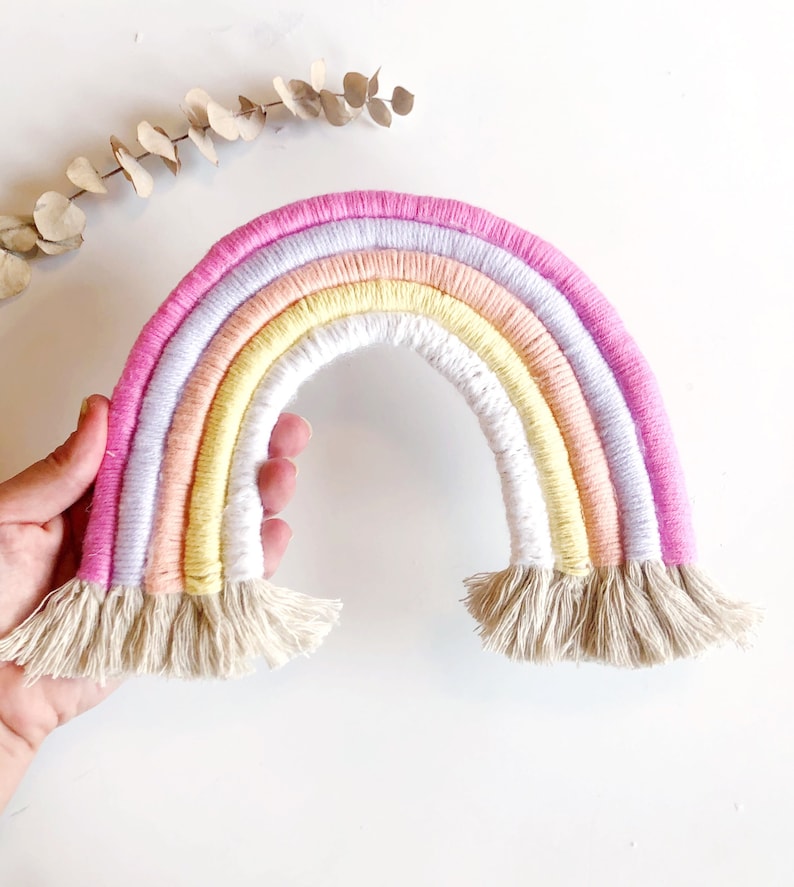 DIY Yarn Macrame Rainbow Kit Make Your Own Yarn Rainbow Wall Etsy