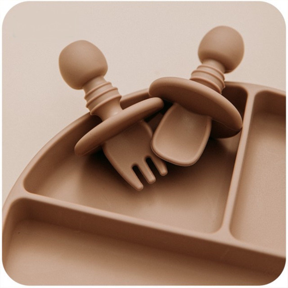 Silicone Baby Cutlery Set Silicone Baby Training Fork & Spoon Etsy