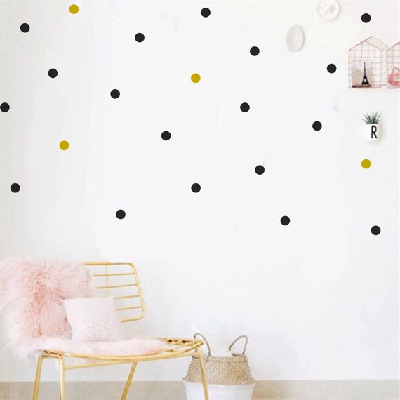 Mini Polka Dot Wall Decal Stick On Wal Decals Mini Dot Etsy