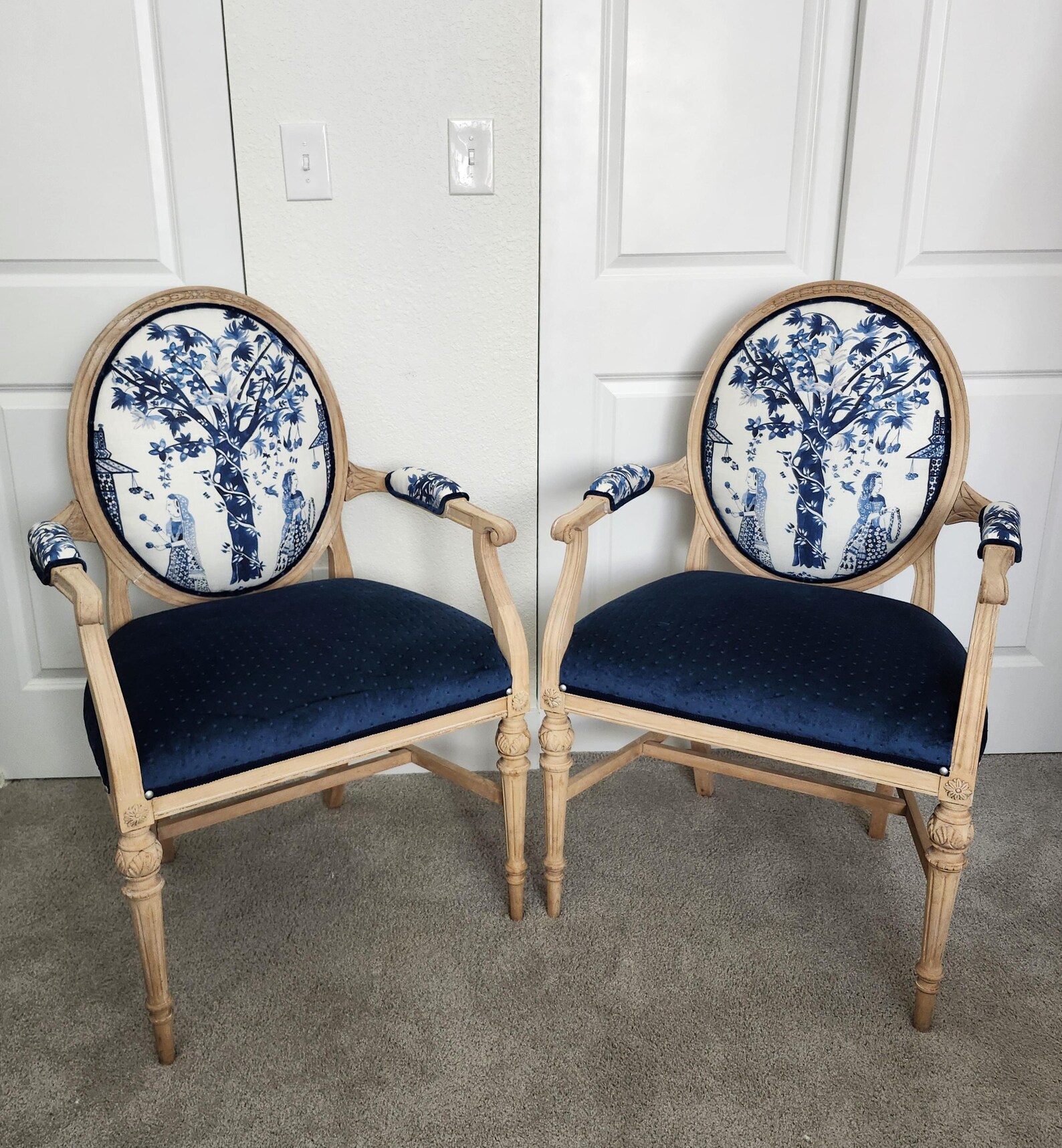 Pair of French Newly Restored and Upholstered Side Chairs . - Etsy