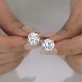 Minimalist Round Clip On Earrings (Pair) - 4 Prong CZ Diamond Size 5mm to 10mm - Minimalist Dainty Earrings - Bridesmaid Gift - Gift for Her