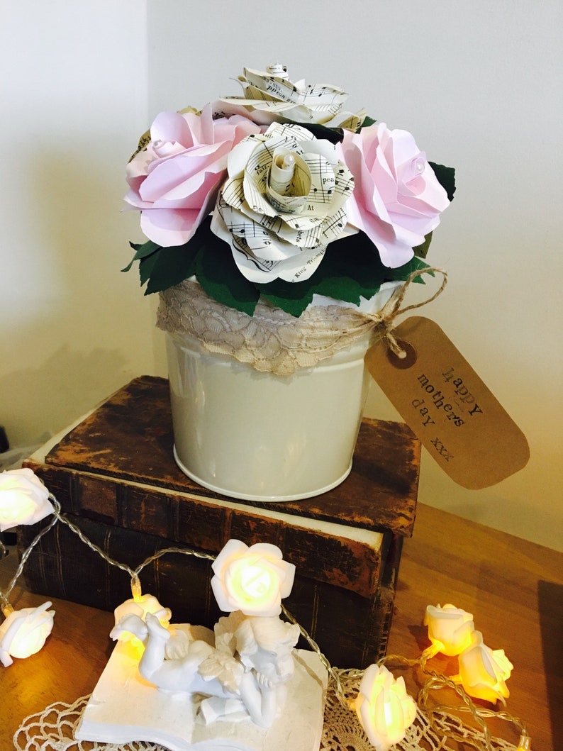 Paper Party Supplies Paper First Anniversary Gift For Her Origami Decoration Mother S Day Flower Pot Paper Flowers Pink Paper Rose Birthday Gift For Her