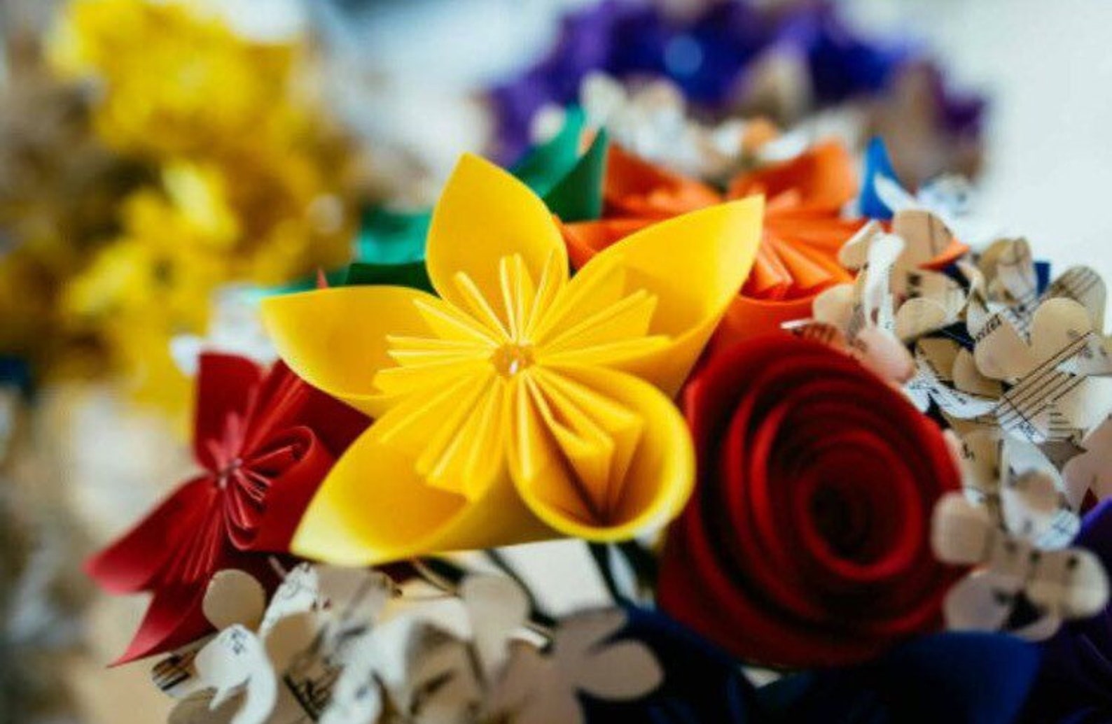 Paper Wedding Bouquet Paper Rose Bouquet Origami Bouquet Etsy