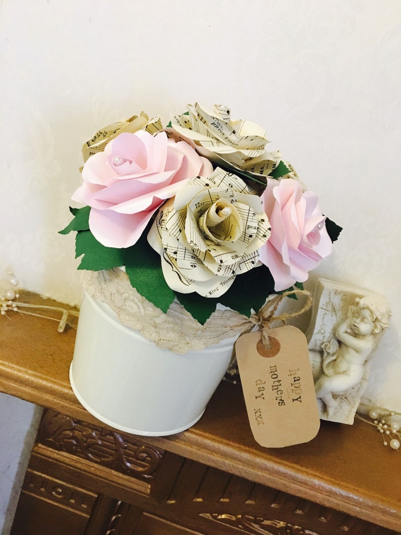 Paper Party Supplies Paper First Anniversary Gift For Her Origami Decoration Mother S Day Flower Pot Paper Flowers Pink Paper Rose Birthday Gift For Her
