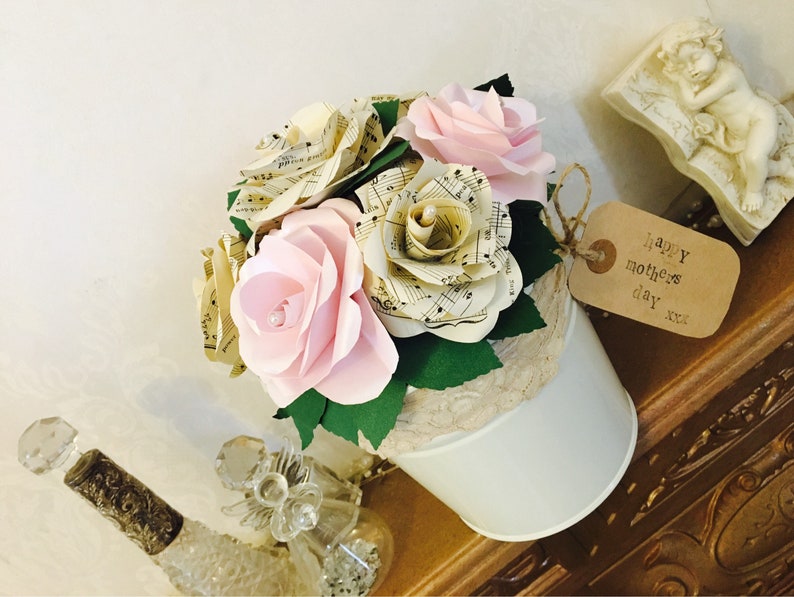 Mother S Day Flower Pot Paper Flowers Birthday Gift For Etsy