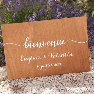 Pancarte en bois peint. Bienvenue au mariage personnalisable imagen 8