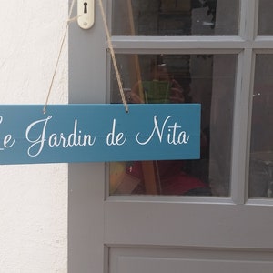 Pancarte de jardin en bois personalizzabile. Cadeau papi, mamie, nonni personalizzabili