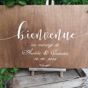Panneau en bois peint à la main pour mariage, Baptême, anniversaire, babyshower - Décoration pour mariage champêtre, mariage bohème