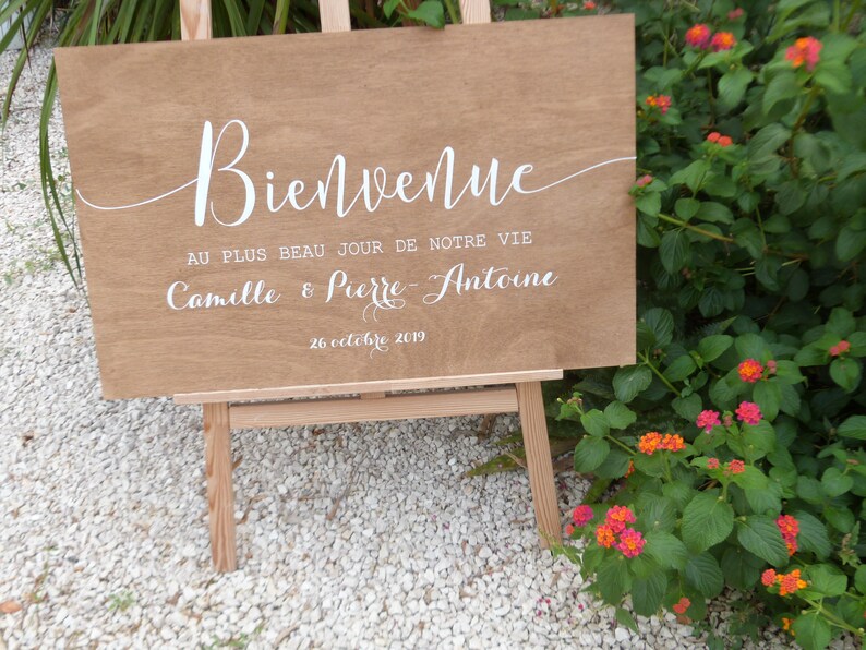 Panneau de bienvenue au mariage en bois peint et - Etsy France