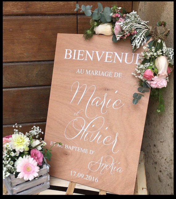 Panneau De Bienvenue Au Mariage Personnalisable En Bois Peint Etsy