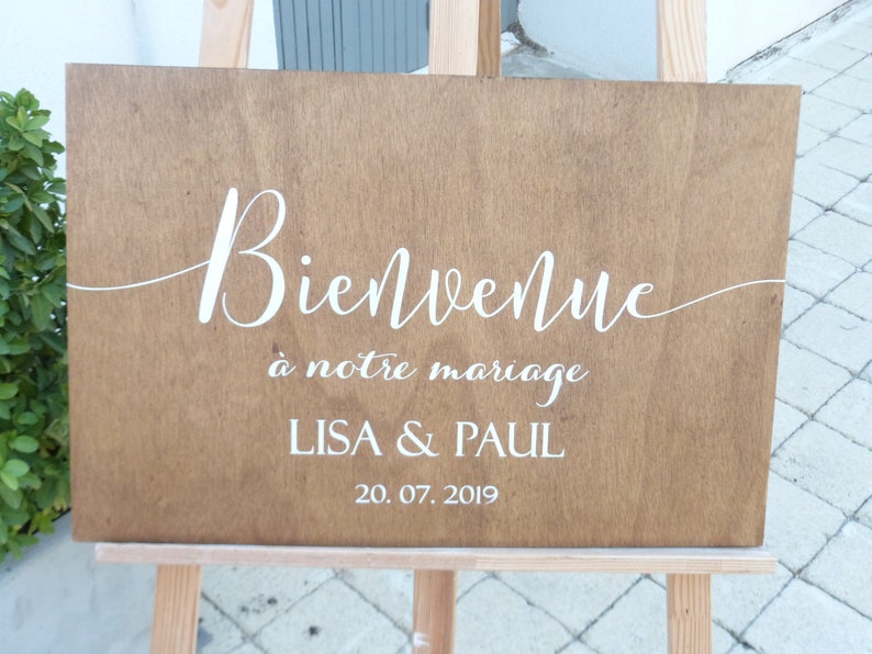 Panneau de bienvenue au mariage en bois peint et - Etsy France