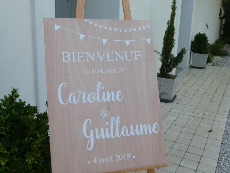 Panneau De Bienvenue Au Mariage En Bois Peint Thème - Etsy