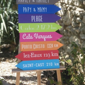 Pancarte directionnelle personnalisée en bois – Fait main – Idée cadeau artisanal – Décoration mariage, jardin image 6