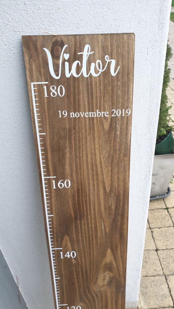 Toise Personnalisable Cadeau Bebe En Bois Peint Pour Cadeau Etsy