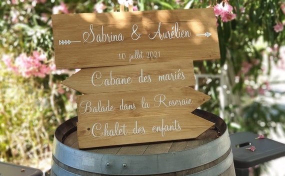 Panneau Ou Fleches Directionnelles Pour Mariage Etsy