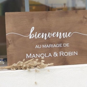 Pancarte en bois peint. Bienvenue au mariage personnalisable image 6