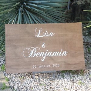 Panneau de bienvenue en bois peint à la main . Pancarte Mariage, Baptême, anniversaire, babyshower - Décoration champêtre ou bohème