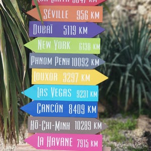 Pancarte directionnelle personnalisée en bois – Fait main – Idée cadeau artisanal – Décoration mariage, jardin image 4