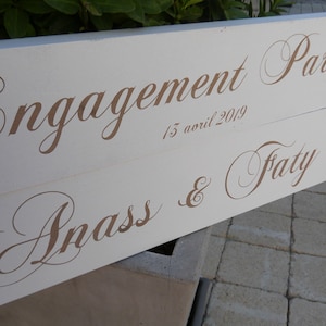 Flèche en bois peint pour mariage. Pancarte directionnelle en bois blanc image 4