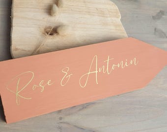 Flèches directionnelles en bois pour mariage . Flèches déco pour mariage terracotta et differentes coulers.