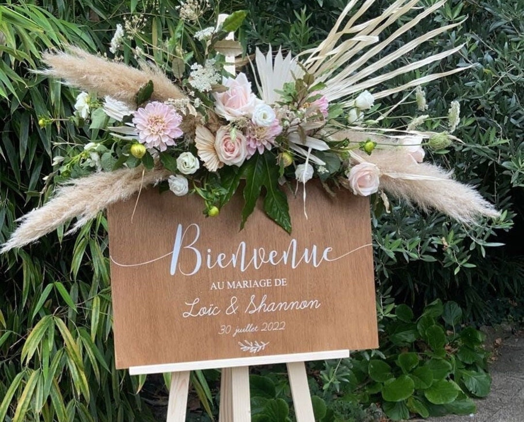 Panneau de bienvenue au mariage en bois peint et personnalisable - Etsy