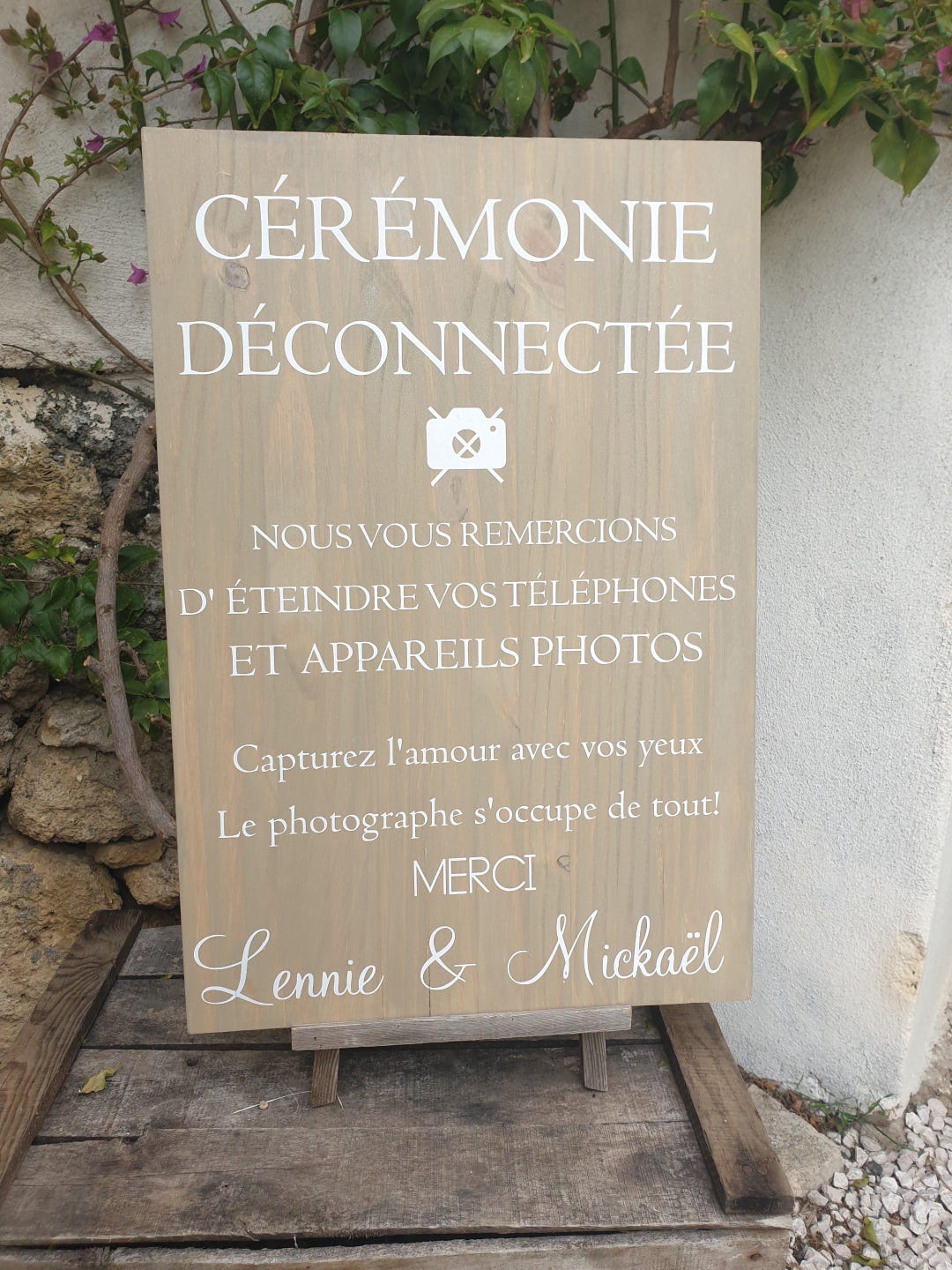 Pancancarte « pas de téléphone » Mariage