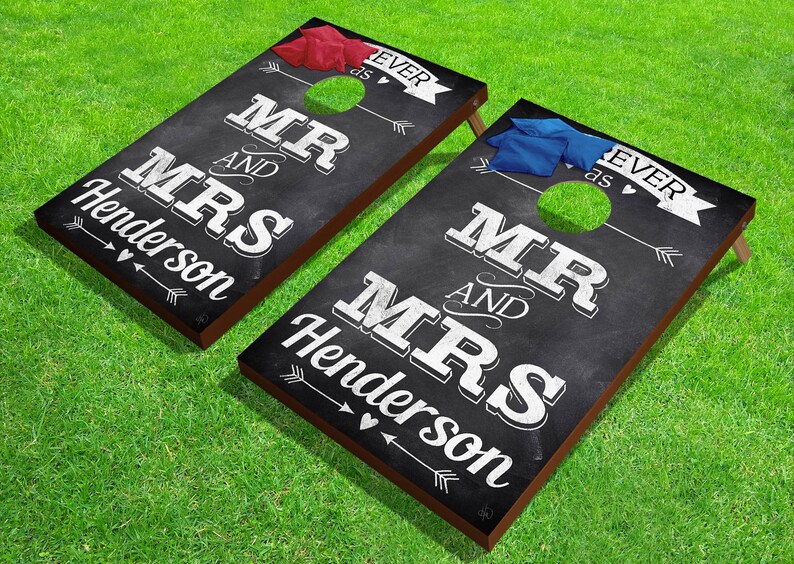 Personalized Wedding Corn Hole Game - Outdoor - Bean Bag Toss - 24' x 36' w/ FREE Bags 