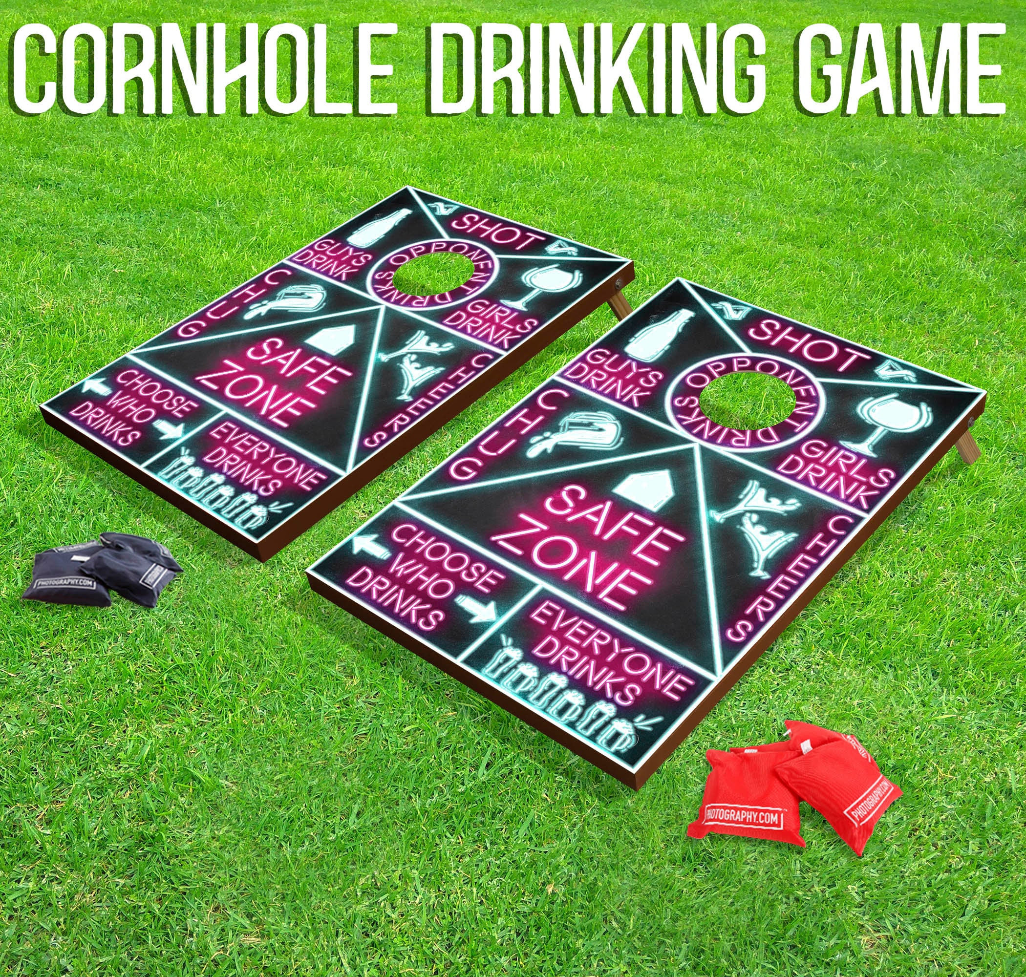 Personalized Family Corn Hole Game - Outdoor - Bean Bag Toss - 24