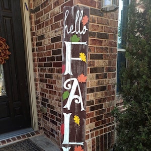 Hello Fall Wood Sign/ Welcome Sign /Front Door Wood Sign/ Home Decor/Fall Decor/Porch Wood Sign/Fall Wood Sign/ Porch Leaner/ Fall Sign