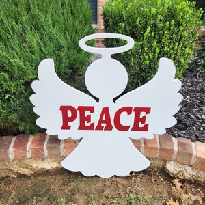 Angel Holiday Yard Art/ Outdoor Angel Sign/ Wooden Sign/ Christmas Angel