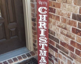 Merry Christmas Welcome Wood Sign/ Christmas Yard Art/ Front Door Wood Sign/ Holiday Welcome Sign/ Santa/ Porch Leaner Sign/ Christmas Sign