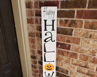 Happy Halloween  Welcome Front Door Wood Sign/ Welcome Wood Sign/ Halloween Decor/ Pumpkin Decor/ Halloween Yard Decor